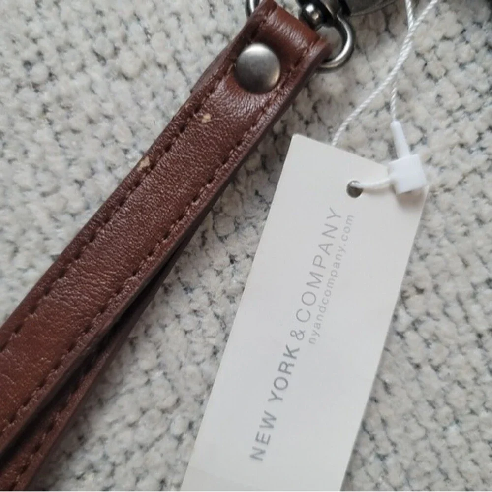 NY&C Wristlet Wallet Brown and  black faux leather - NWT